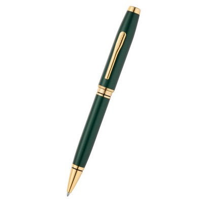Coventry Satin Metallic Green Lacquer with Gold PVD Appointments Ballpoint Pen