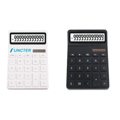 Solar and Battery Dual Power Electronic Calculator W/ Non-slip Base Desktop Calculator