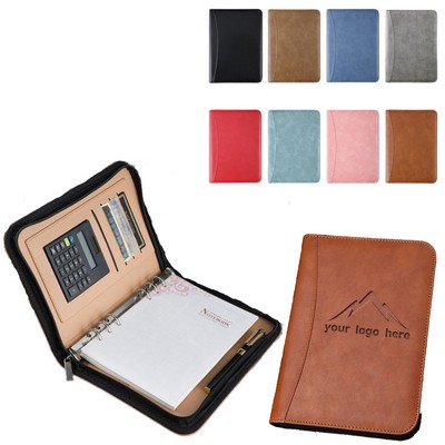 A6 Marble PU Leather Zipper Planner Notebook